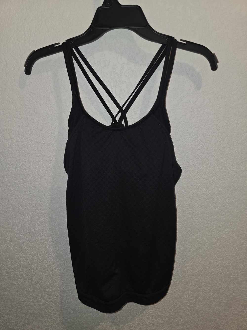 Athleta Black Diamond Jacquard Criss-Cross Strappy Workout Tank Top - Size XXS